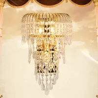 水晶壁灯led金色客厅卧室闪电客床头壁灯轻奢欧式电视墙壁灯