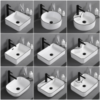 台上盆闪电客北欧风家用美式卫生间轻奢洗脸盆阳台小尺寸陶瓷洗手盆单盆