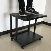 [间距可调]打印机置物架落地可移动闪电客办公室收纳架打印复印一体架 2层加强款黑架+黑色