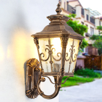 户外壁灯欧式复古阳台庭院灯美式闪电客过道楼梯室外田园LED墙壁灯
