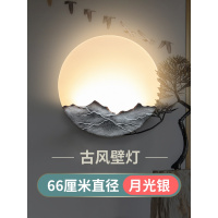 中式壁灯茶室中国风圆形床头灯闪电客简约走廊楼梯卧室过道背景墙装饰灯