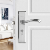 大50钢木锁室内卧室房间双舌闪电客锁家用锁具简约把手执手锁