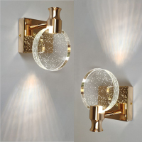 镜前化妆水晶灯智能遥控背景墙闪电客灯梳妆台轻奢装饰灯壁灯银色床头灯