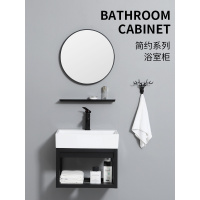 小户型挂墙式洗手盆柜组合简易闪电客洗漱台北欧工业风卫生间阳台洗面盆