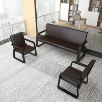 简约办公沙发商务接待办公室闪电客沙发简易铁艺三人位家具沙发茶几组合