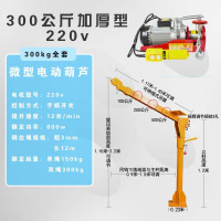 车载吊机12v24v车用小型1吨220v闪电客货车吊运机家用随车起重吊机 220v300公斤(可选装遥控)