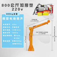 车载吊机12v24v车用小型1吨220v闪电客货车吊运机家用随车起重吊机 220v800公斤(可选装遥控)