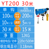 电动葫芦闪电客220V380V家用装修建筑0.5吨1吨提升机起重机升降吊机 100/200kg-30米