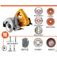 。石头云石切割机大功率小型混泥土木工磁砖瓷片泡沫砖220v手握 云石机1400W豪华套餐