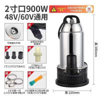 直流潜水泵48V60V农用电瓶车闪电客抽水机大流量高扬程浇地家用水泵 2寸48V60V900W10米线不锈钢
