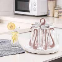 玻璃杯子置物架闪电客沥水旋转收纳盒放茶杯的杯架托盘家用客厅水杯架子