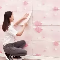防潮卡通墙纸自粘闪电客卧室温馨3d立体泡沫墙贴背景墙自贴壁纸家用
