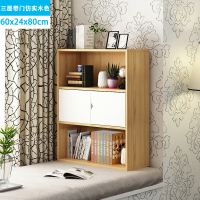 闪电客北欧飘窗柜置物架窗台榻榻米闪电客小桌子组合卧室创意阳台柜书桌小书柜 三层加宽带门仿色