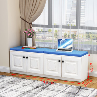 闪电客家用卧室阳台飘窗柜闪电客地柜矮柜窗边储物柜可坐收纳柜落地柜免 长140宽30高45四门送坐垫柜40+垫5=45厘米