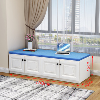 闪电客家用卧室阳台飘窗柜闪电客地柜矮柜窗边储物柜可坐收纳柜落地柜免 长160宽60高45四门送坐垫柜40+垫5=45厘米