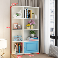 闪电客飘窗柜储物柜书桌书柜一体闪电客卧室创意组合多功能置物架窗台柜小书架 四层蓝门左款