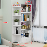闪电客飘窗柜储物柜闪电客窗台柜子置物架书架小书柜榻榻米柜卧室简约落地组合 五层白色左款