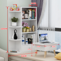 闪电客飘窗柜储物柜闪电客窗台柜子置物架书架小书柜榻榻米柜卧室简约落地组合 四层单柜+桌子(左右颜色备注)