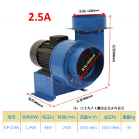 CF型离心风机饭店厨房排油烟抽风机闪电客管道通风工业排气220/380V 2.5A-2.2KW-380V