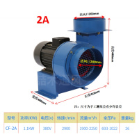 CF型离心风机饭店厨房排油烟抽风机闪电客管道通风工业排气220/380V 2A-1.1KW/380V