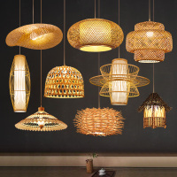 新中式竹编吊灯餐厅闪电客禅意茶楼酒店火锅店灯民宿套餐竹艺日式吊灯具