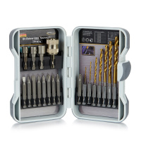 电手钻闪电客钻头配件十字多功能家用手电钻配件钢铁穿孔六角柄钻头套装 钻头螺丝批套筒组合套装/22020
