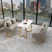 甜品店闪电客卡座沙发商用西餐厅书吧双人洽谈接待休息区奶茶店桌椅组合