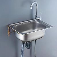 闪电客厨房厚简易不锈钢水单双大洗手带支架水盆洗菜盆洗碗池架子