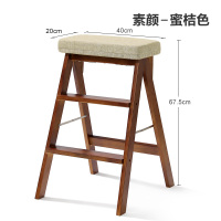 梯凳家用梯子家用折叠凳子厨房高板凳登高三步小梯子折叠梯凳闪电客梯子 蜜橘-素颜凳套