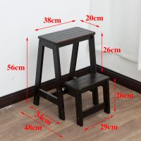 梯子家用折叠二三步梯凳花架室内两用多功能楼梯凳高凳置物架闪电客梯子 深胡桃色二层收脚梯凳()