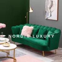北欧轻奢布艺沙发小户型客厅现代简约双人三人服装店卧室网红沙发闪电客沙发
