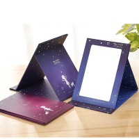 工匠时光镜子台式折叠化妆镜 大号梳妆镜 便携可爱纸镜随身小镜子