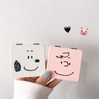 工匠时光韩风简约可爱史努比镜子ins随手补妆卡通双面镜便携化妆镜随身镜