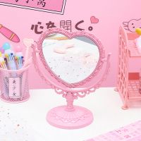 工匠时光大号台式双面化妆镜少女旋转可爱公主镜子学生桌面镜