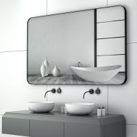 工匠时光铝合金圆角浴室镜挂墙梳妆镜壁挂洗漱台镜化妆镜卫生间镜子卫浴镜