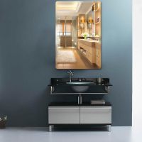 工匠时光欧式简约浴室镜洗手间镜壁挂圆角边镜子可粘贴卫浴梳妆镜