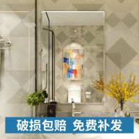 工匠时光简约直角圆角镜子浴室镜卫生间镜子化妆镜壁挂贴墙镜自粘