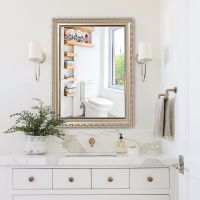 工匠时光欧式带框浴室镜子贴墙防潮卫生间化妆镜卫浴镜子防爆镜粘贴免打孔