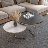 工匠时光岩板茶几桌小户型组合客厅家用大理石北欧简约茶几边几小桌子