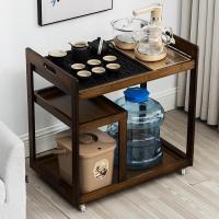 工匠时光可移动家用小型茶桌小茶台客厅茶几沙发边几矮茶车功夫茶具泡茶桌