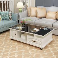 工匠时光茶几电视柜组合套装小户型客厅欧式现代简约钢化玻璃茶几桌