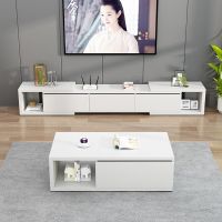 工匠时光电视柜现代简约茶几组合套装小户型伸缩地柜简易欧式客厅墙柜