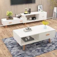 工匠时光简约现代电视柜茶几组合北欧小户型客厅家具伸缩地柜电视机