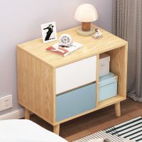 工匠时光床头柜简约现代小型卧室置物架北欧风实木腿床边柜子储物柜