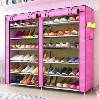 工匠时光双排带拉链鞋柜加粗12mm钢管加厚牛津布大号收纳鞋架防尘防潮