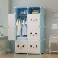 工匠时光简易衣柜塑料隔板收纳衣柜出租房贴纸挂衣柜单人双人学生成人衣柜