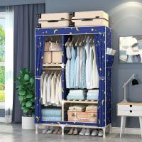 工匠时光实木衣架简易组装布衣柜加粗实木卧室衣橱双人组合衣柜