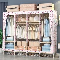 工匠时光简易衣柜实木衣柜衣橱收纳架牛津布衣柜布艺组装大号折叠布衣柜子