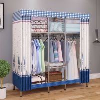 工匠时光金属接口简易衣柜家用租房卧室布艺布衣柜布衣橱宿舍单双人大号