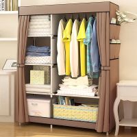 工匠时光简易衣柜双人钢管布艺成人布衣柜收纳架柜子经济型拼装卧室挂衣柜